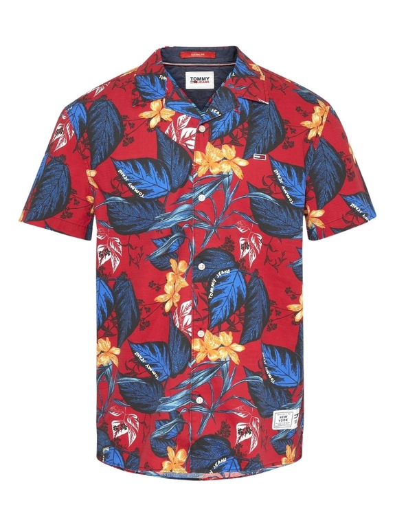 Tommy Jeans TJM Hawaiian Camp shirt - Tropical Leaf Print